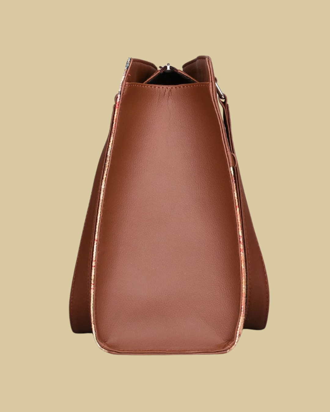 Royal Arch Ethnic Premium Brown Faux Leather Professional Handbag for Women