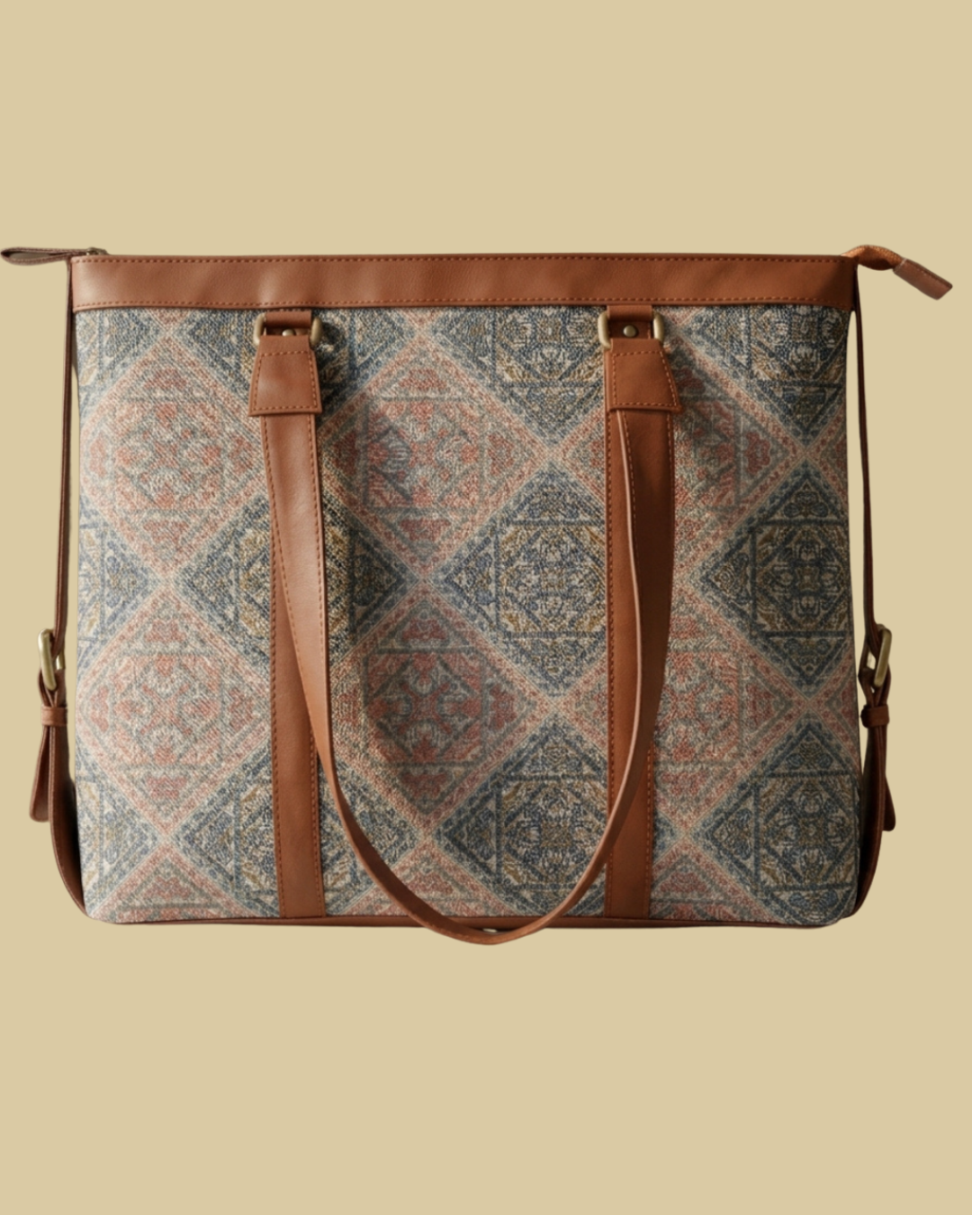 Multicolor Geometric office bag for women