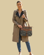 Black Floral Shoulder Bag Faux Leather Handles for Women