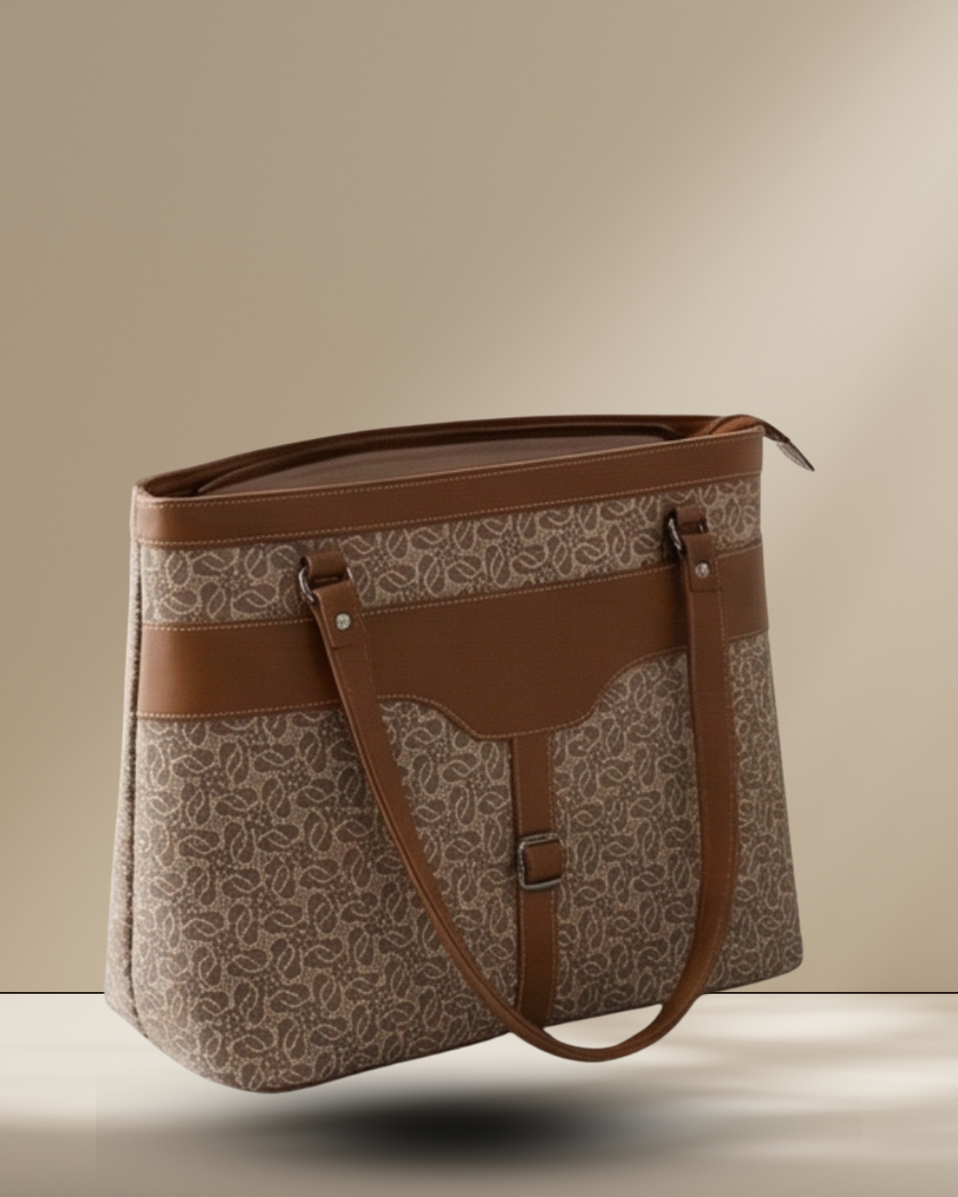Beige Pattern office bag for women