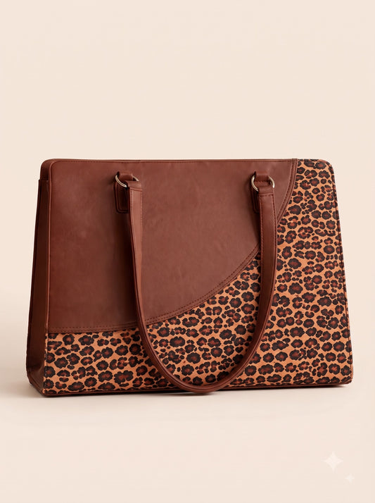 Women's Leopard Print Office Tote Bag