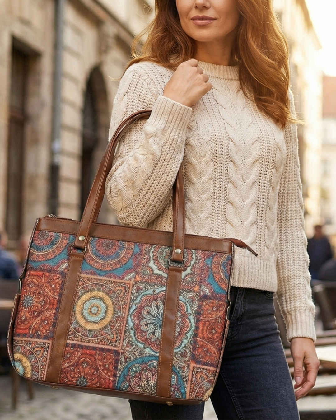 Multicolor Mandala office bag for women