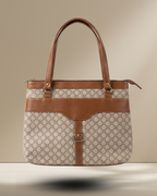 Beige Monogram office bag for women