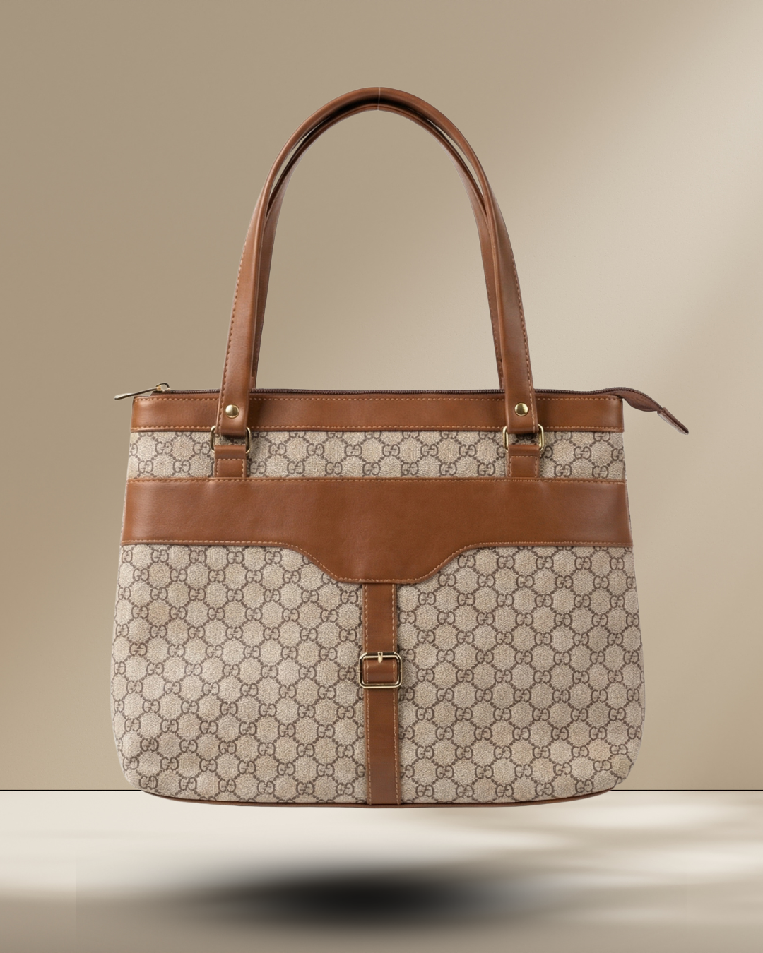 Beige Monogram office bag for women
