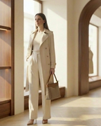 Beige Monogram Crossbody Sling Bag