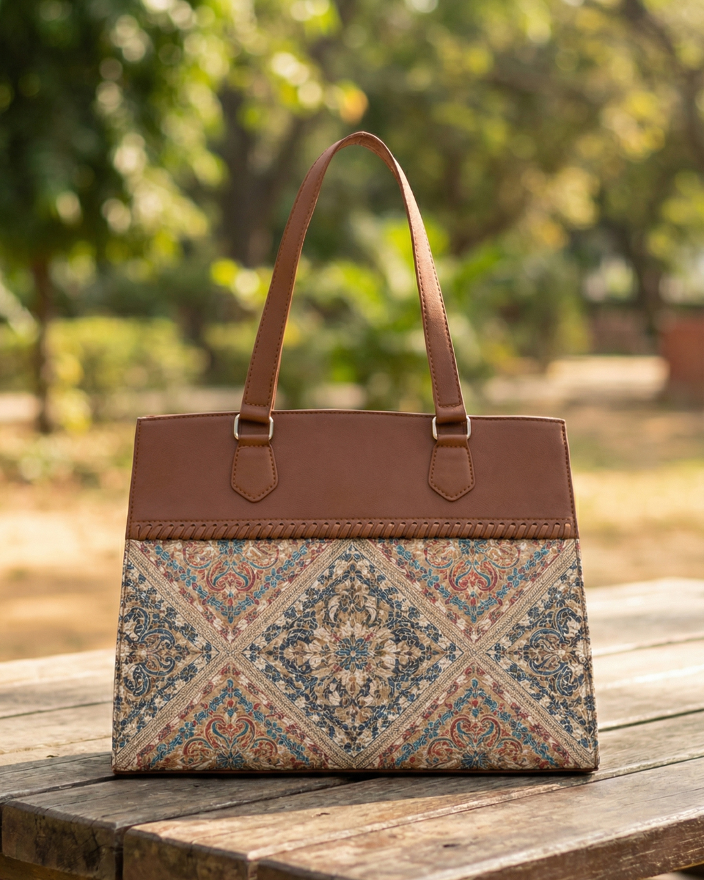 Vintage Diamond Pattern Premium  Bag for Women
