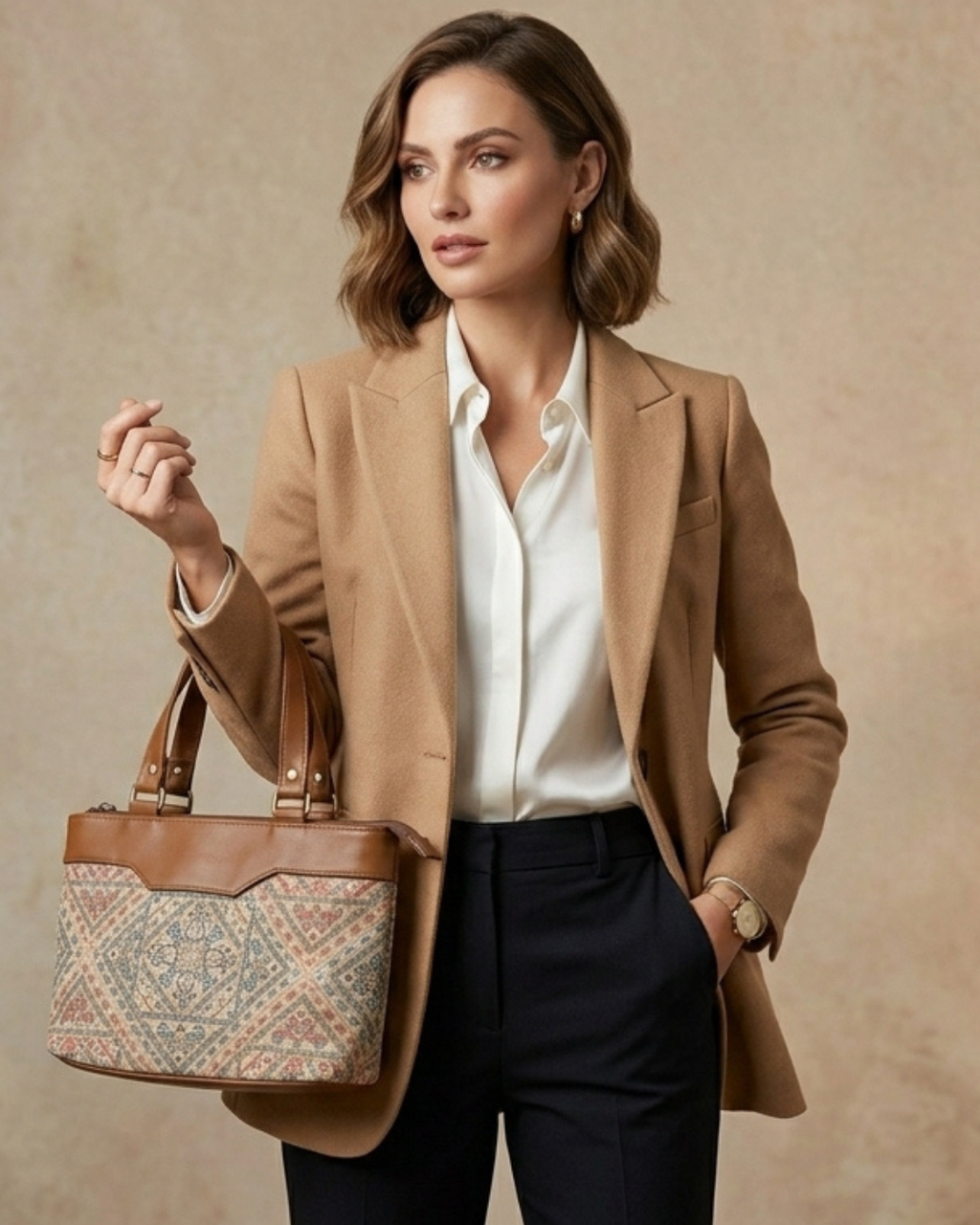 Vintage Floral Satchel Handbag for Women