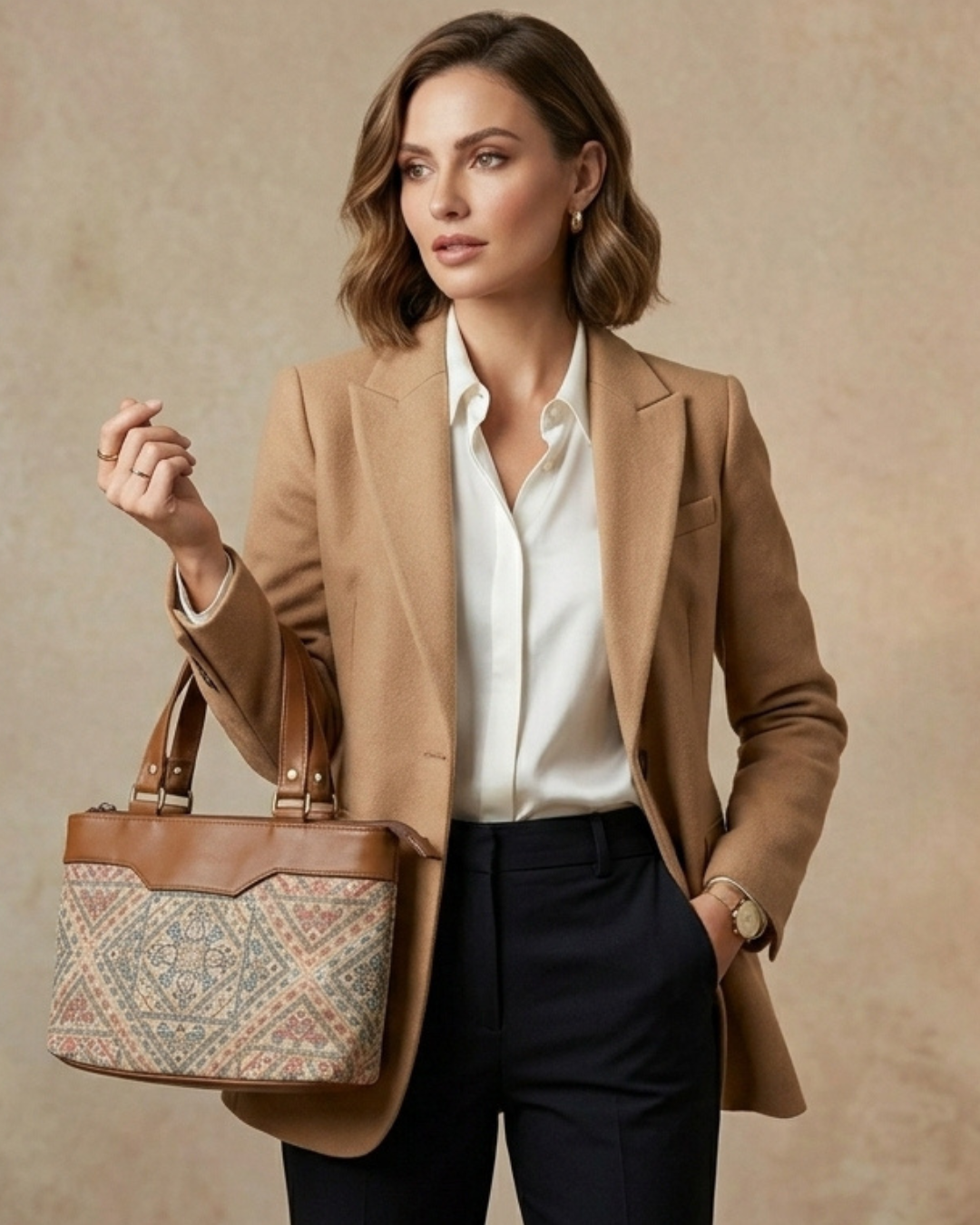 Vintage Floral Satchel Handbag for Women