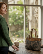 Floral jute Satchel Handbag for Women