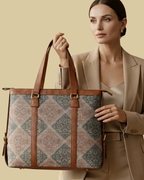 Multicolor Geometric office bag for women