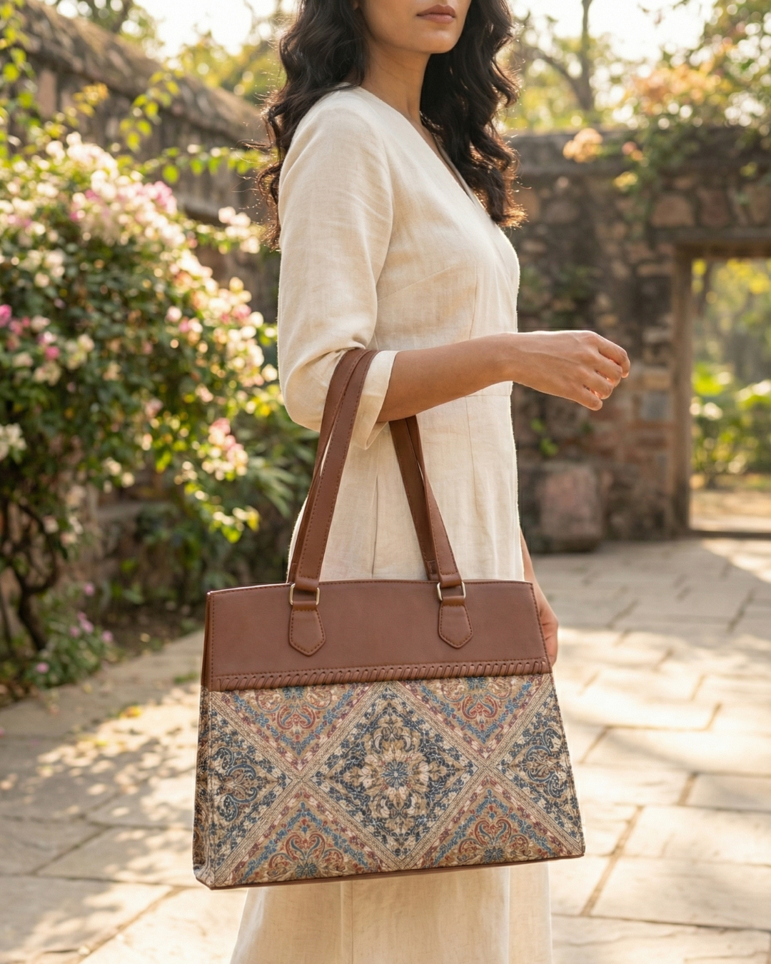 Vintage Diamond Pattern Premium  Bag for Women