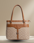 Beige Pattern office bag for women