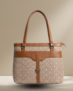 Beige Pattern office bag for women