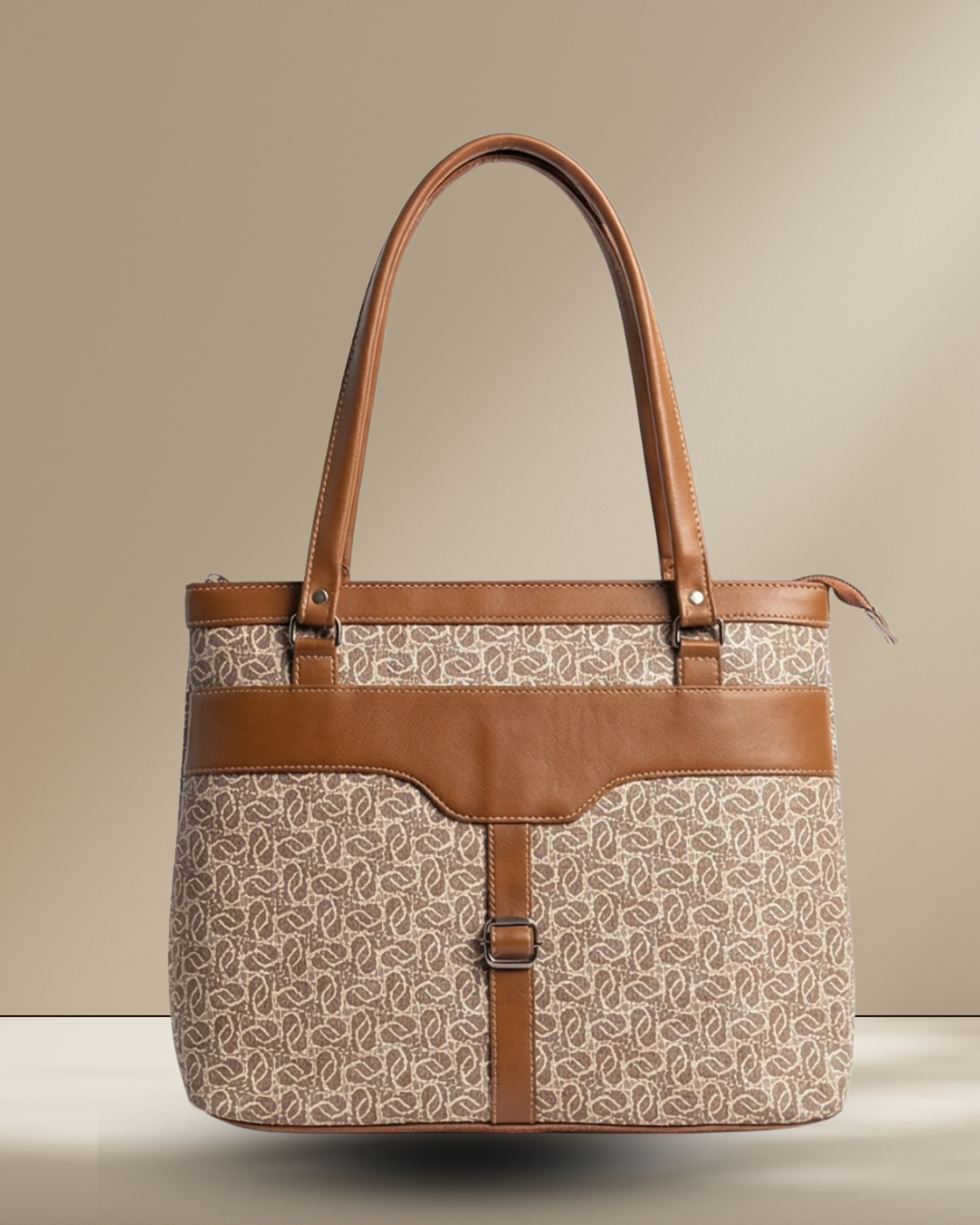 Beige Pattern office bag for women