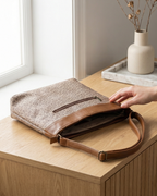Beige Abstract Crossbody Sling Bag