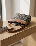 Navy Blue Floral Crossbody Sling Bag
