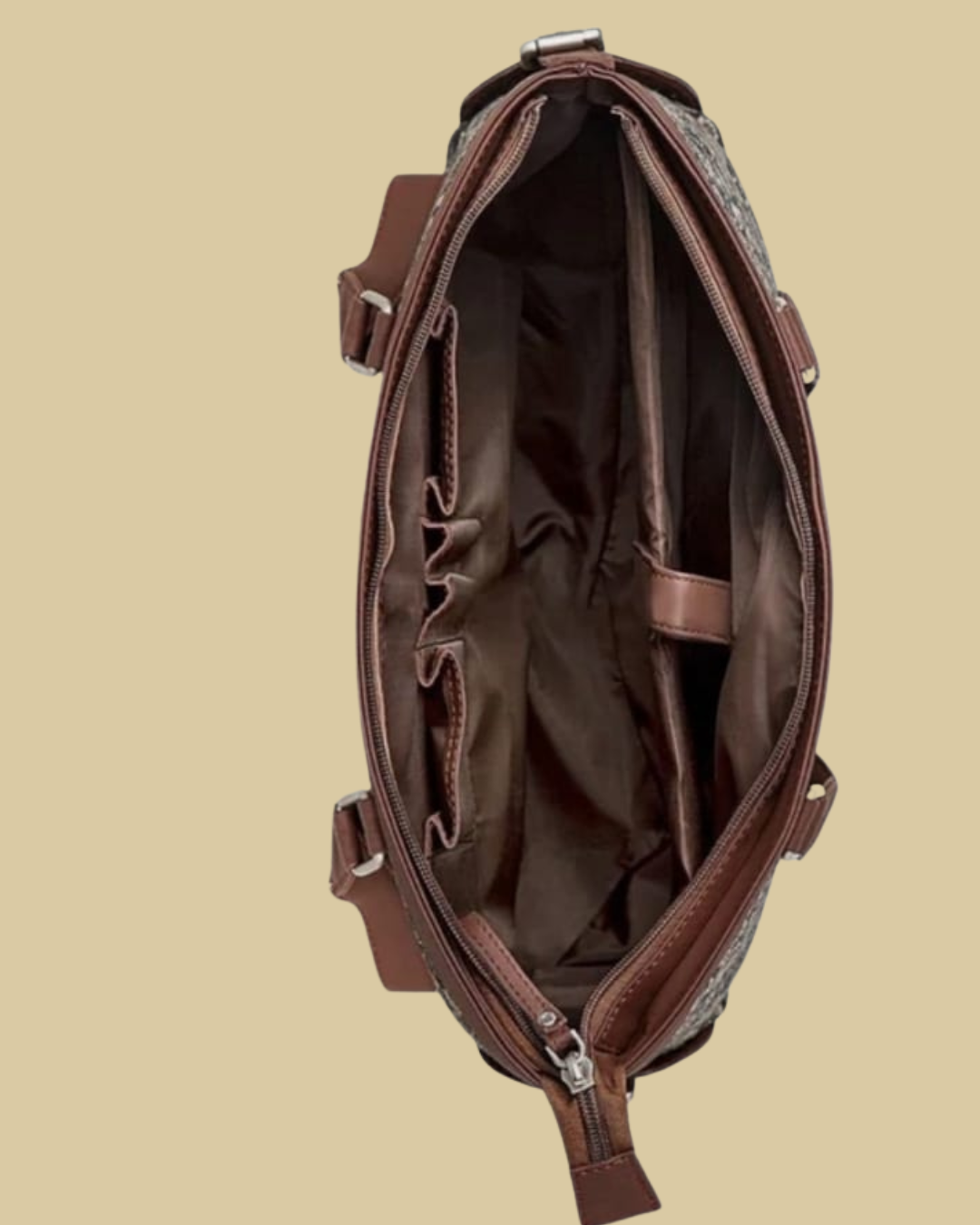 Beige Pattern office bag for women