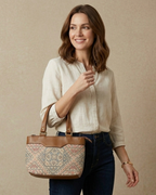Vintage Floral Satchel Handbag for Women
