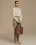 Multicolor Mandala Shoulder Bag Faux Leather Handles for Women