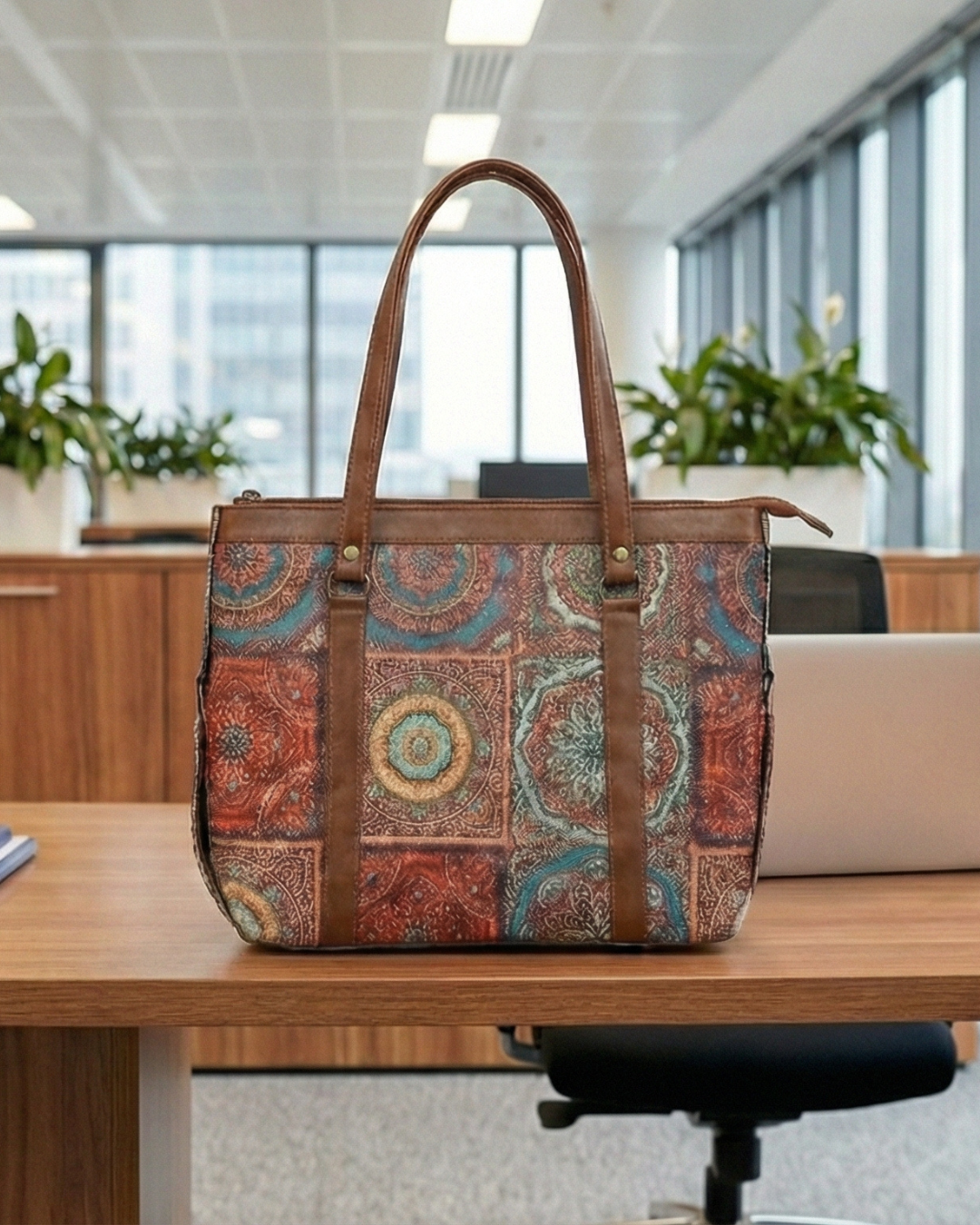 Multicolor Mandala office bag for women