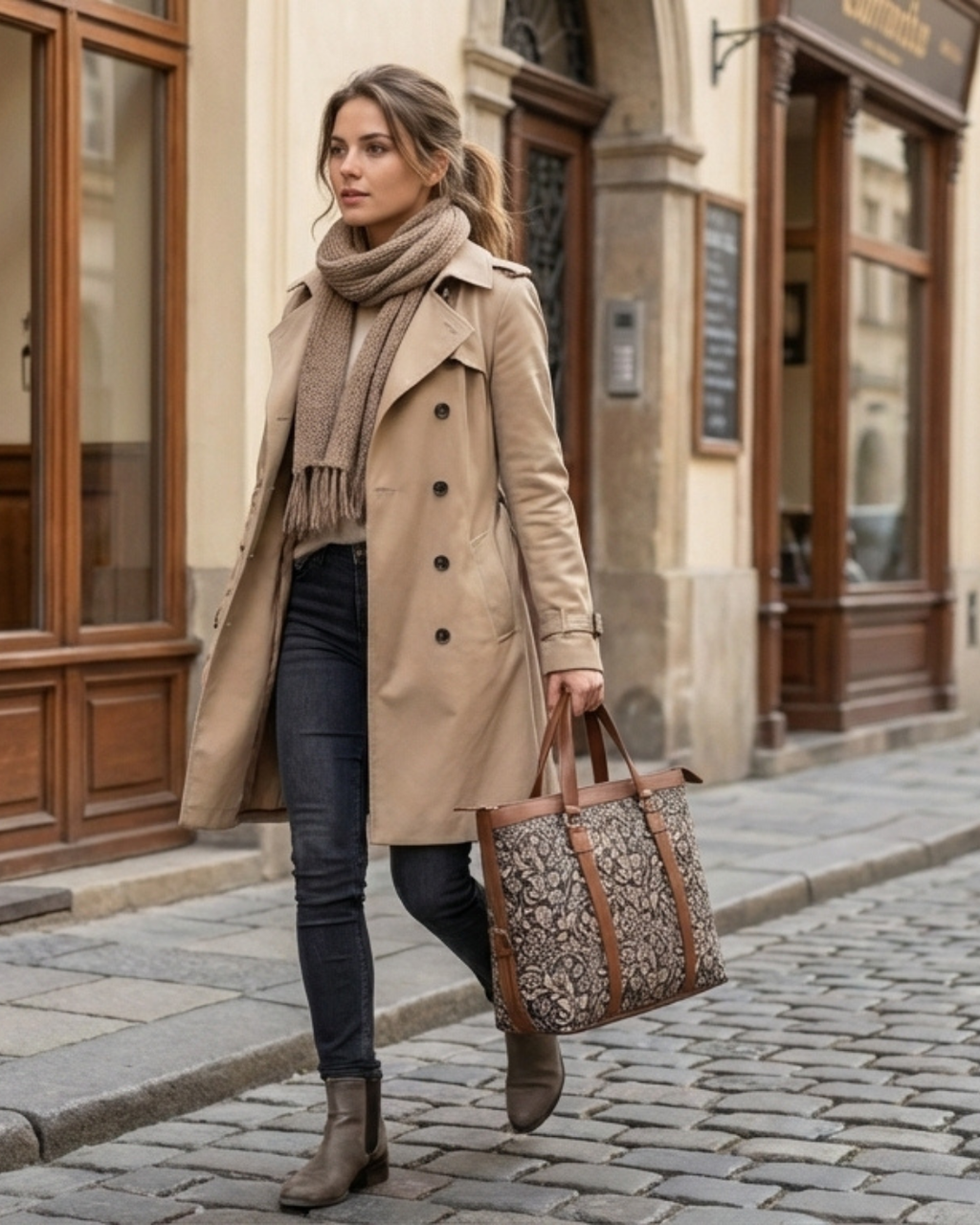 Floral Canvas office bag for women