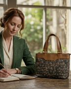 Floral jute Satchel Handbag for Women
