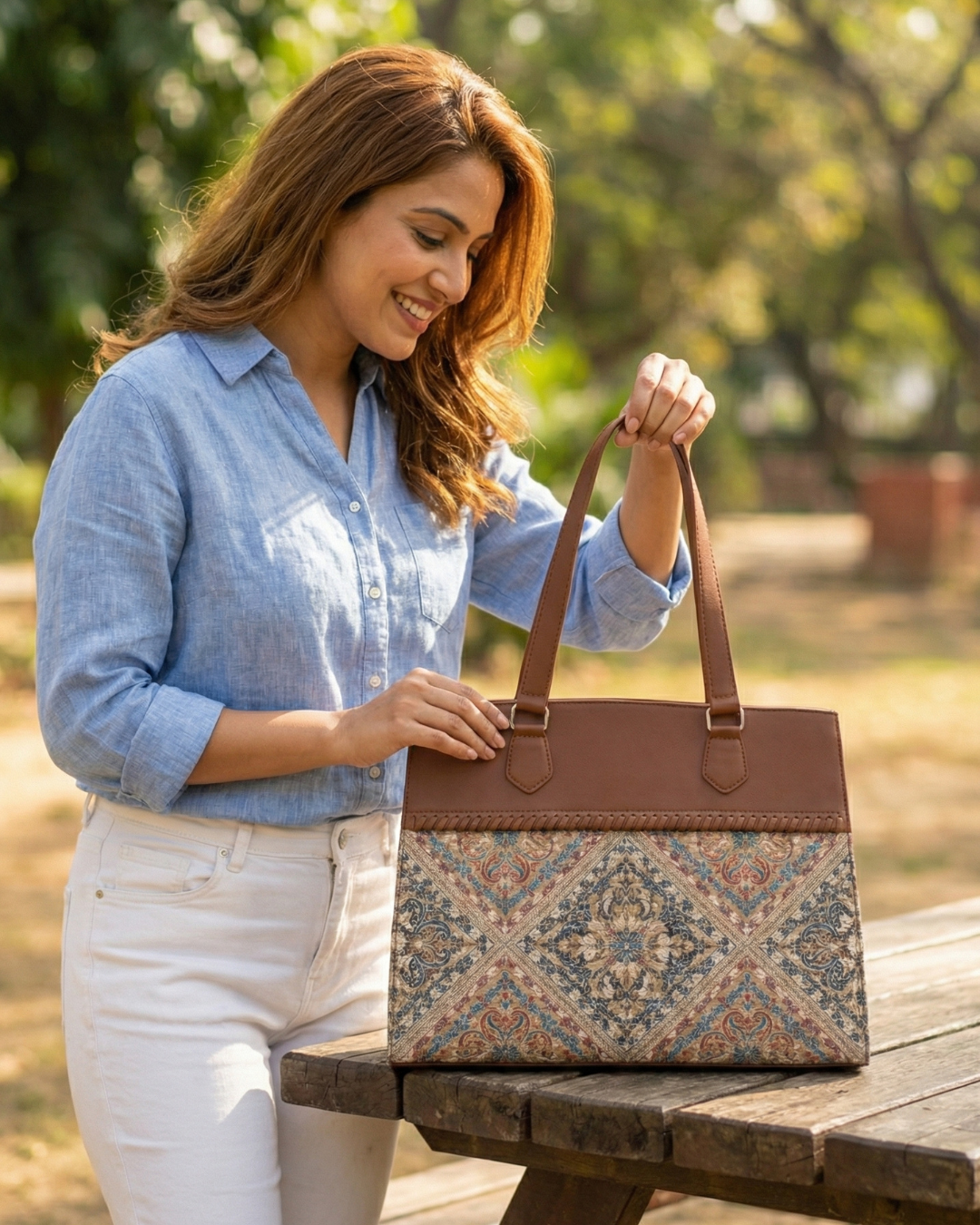 Vintage Diamond Pattern Premium  Bag for Women