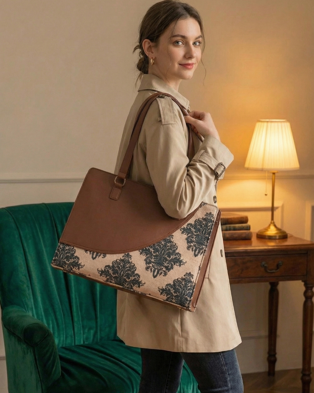 Women Premium Faux Leather Office Chic Carry Bag