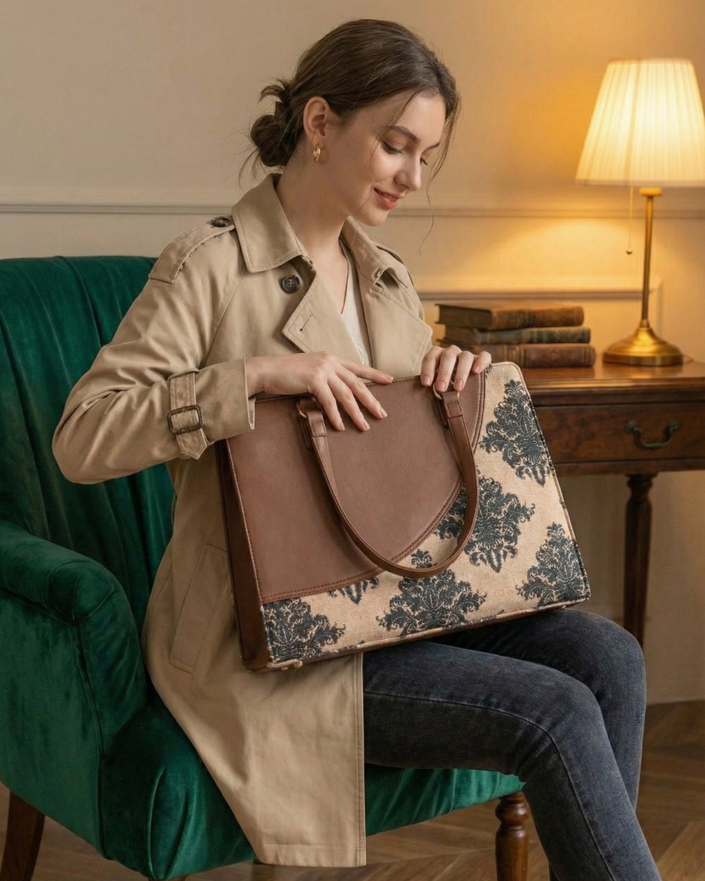 Women Premium Faux Leather Office Chic Carry Bag