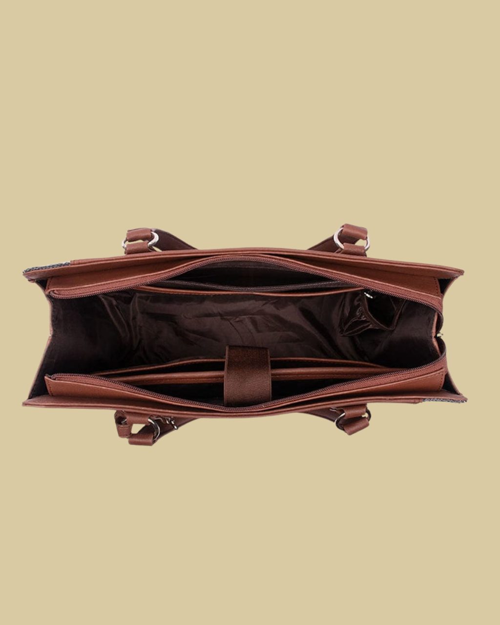 Dark Ethnic Premium Brown Faux Leather Finish Office Chic Carry Bag for Women
