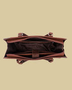 Dark Ethnic Premium Brown Faux Leather Finish Office Chic Carry Bag for Women