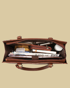 Dark Ethnic Premium Brown Faux Leather Finish Office Chic Carry Bag for Women