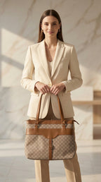 Beige Monogram office bag for women