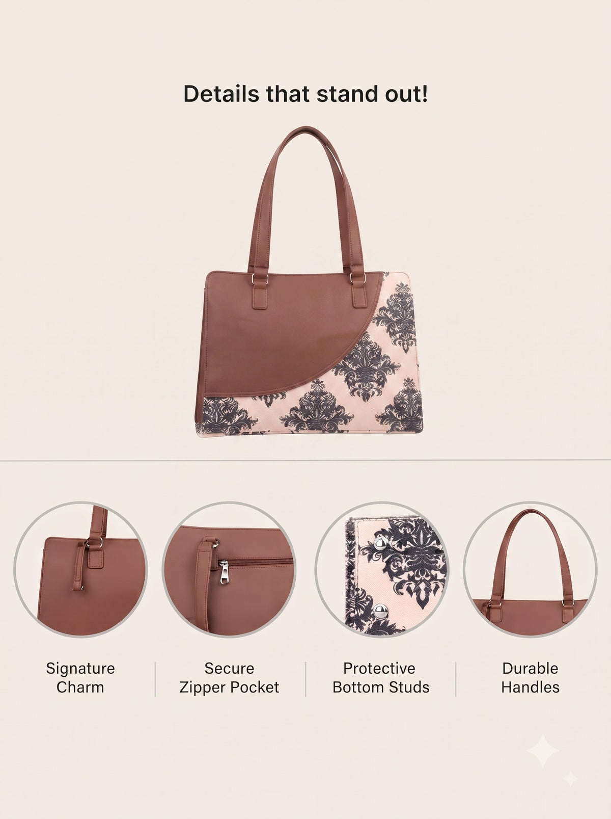 Women Premium Faux Leather Office Chic Carry Bag