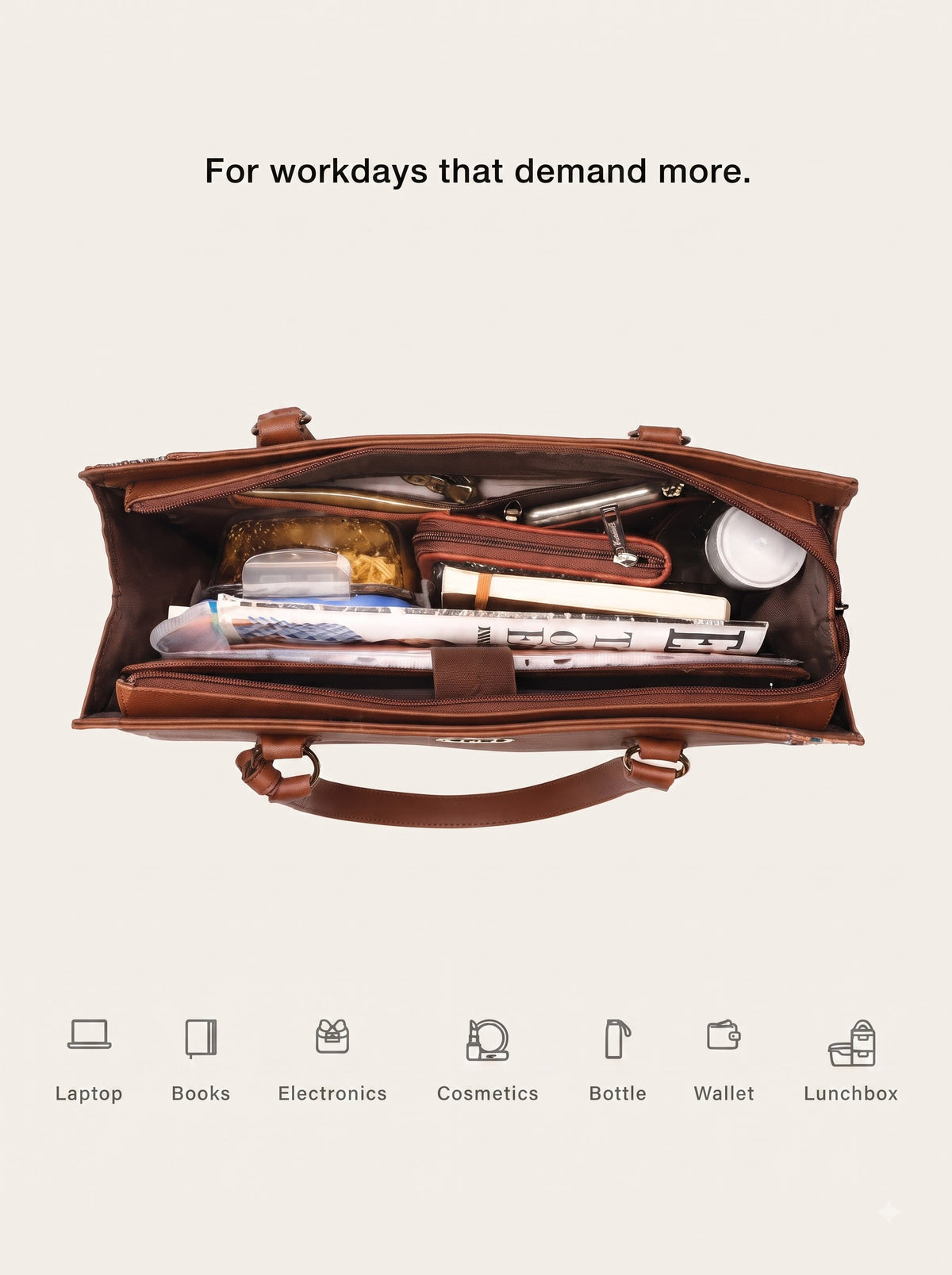 Women Premium Faux Leather Office Chic Carry Bag