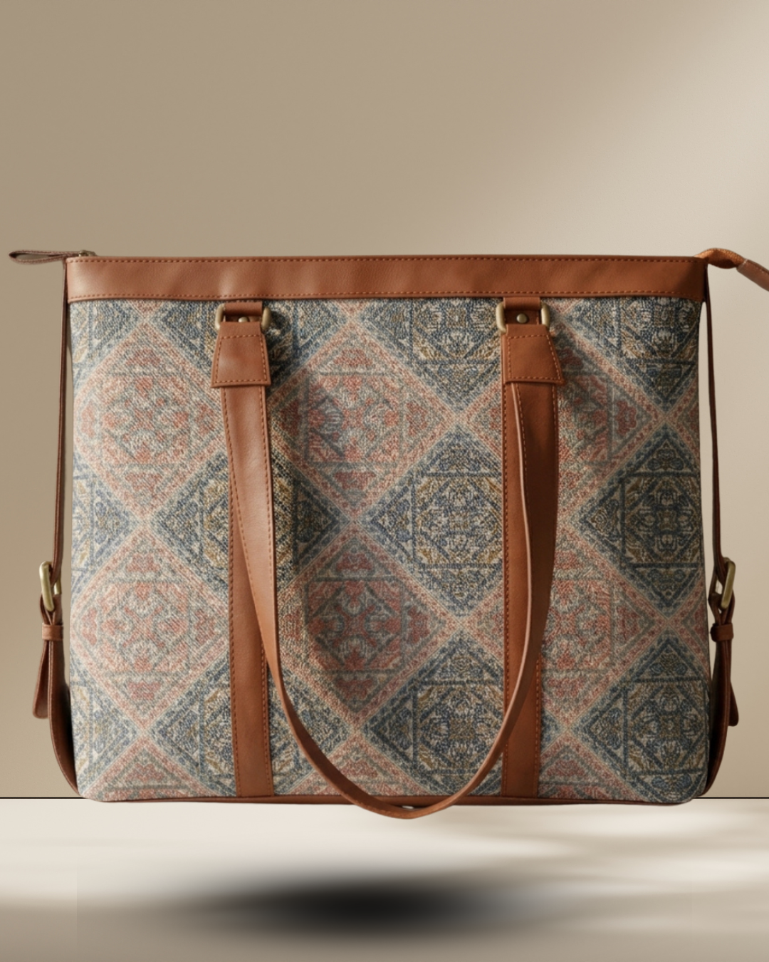 Multicolor Geometric office bag for women