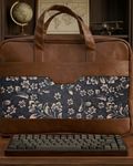 Men's Floral Canvas & PU Leather Laptop Office Bag