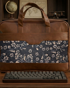 Men's Floral Canvas & PU Leather Laptop Office Bag