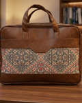 Multicolor Ethnic Geometric Women's Laptop Bag Faux Leather Handles