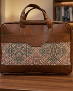 Multicolor Ethnic Geometric Women's Laptop Bag Faux Leather Handles