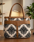 Classic Damask  Shoulder Bag Faux Leather Handles for Women