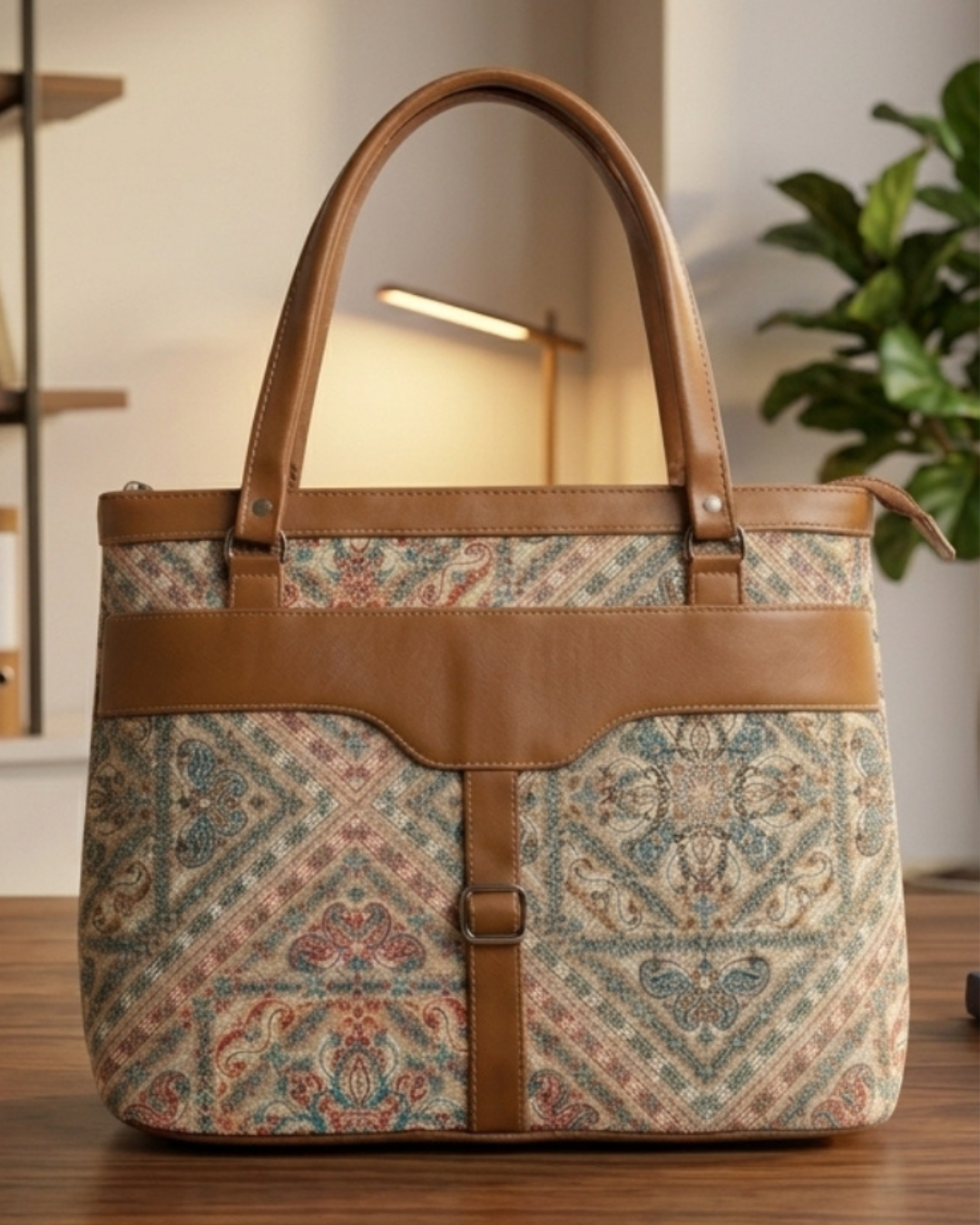 Vintage Paisley  Shoulder Bag Faux Leather Handles for Women