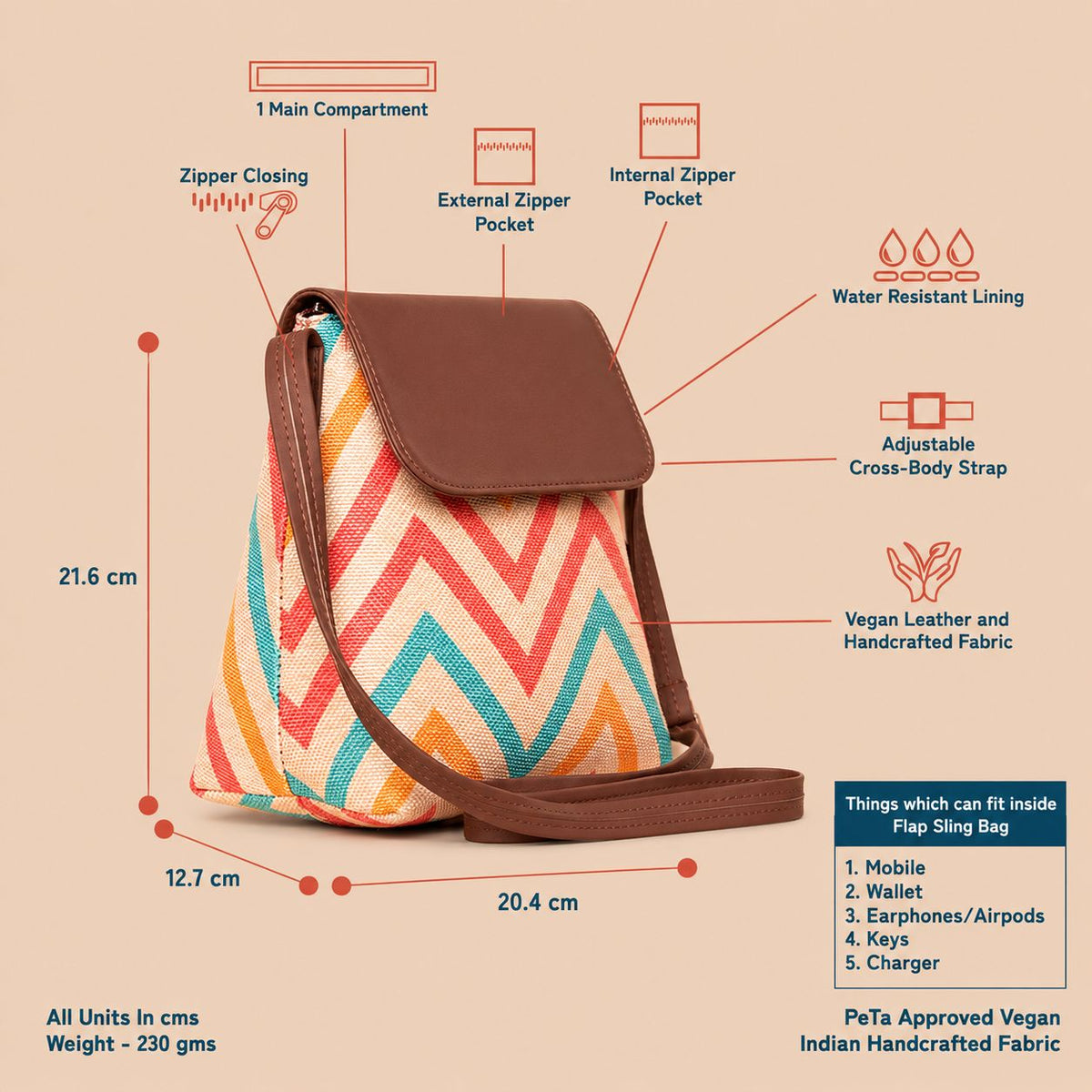WavBeach Flap Sling Bag