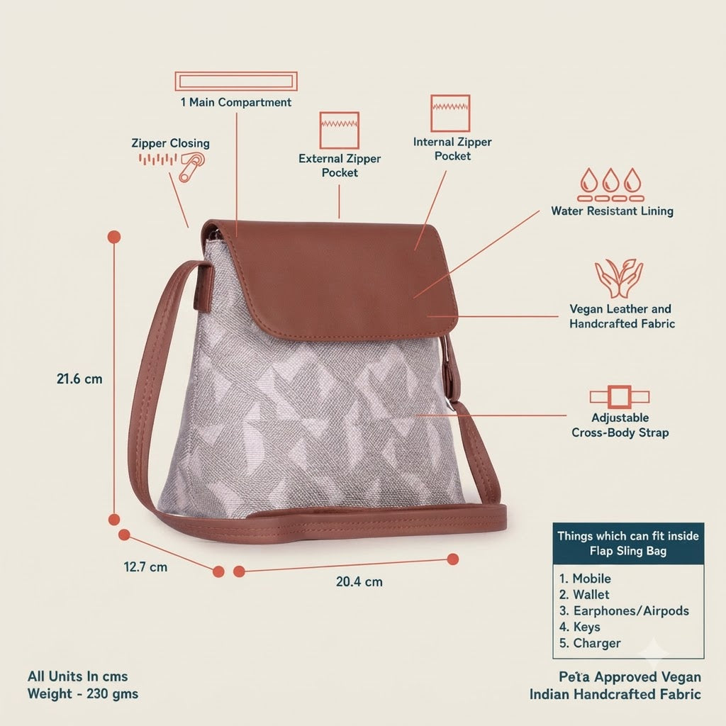 Aravalli Abstract Flap Sling Bag