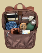 Ethnic Print Backpack with Faux Leather Finish & Multiple Compartments